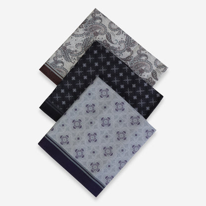 Men’s Silcora Cotton Handkerchiefs | 100% Pure Cotton | Soft & Absorbent | Pack of 3 | Regular - Size
