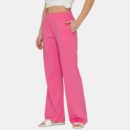 Women Flared Pants (Bright Rose)