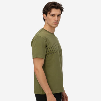 Men’s Printed Round‑Neck T‑Shirt (Grass Hopper)