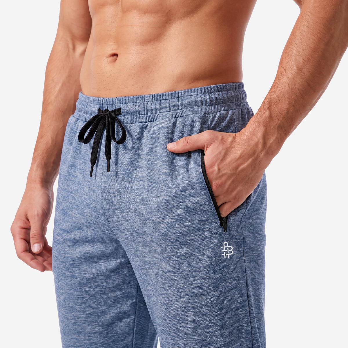 Bonjour Men’s Athletic Track Pants | Polyester Blend Sports Joggers with Drawstring Waist & 2 Zipper Pockets | Gym, Running & Workout Pants