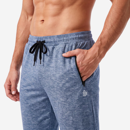 Bonjour Men’s Athletic Track Pants | Polyester Blend Sports Joggers with Drawstring Waist & 2 Zipper Pockets | Gym, Running & Workout Pants