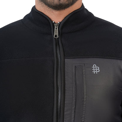 Men’s Full Zip Winter Sweatshirt Jacket (Black)