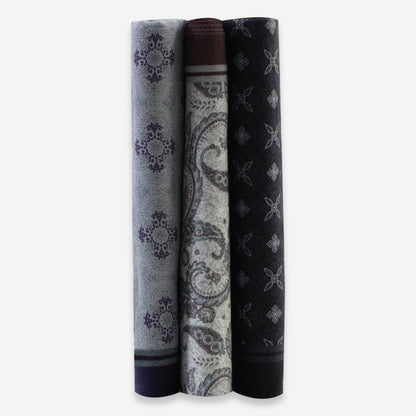 Men’s Silcora Cotton Handkerchiefs | 100% Pure Cotton | Soft & Absorbent | Pack of 3 | Regular - Size