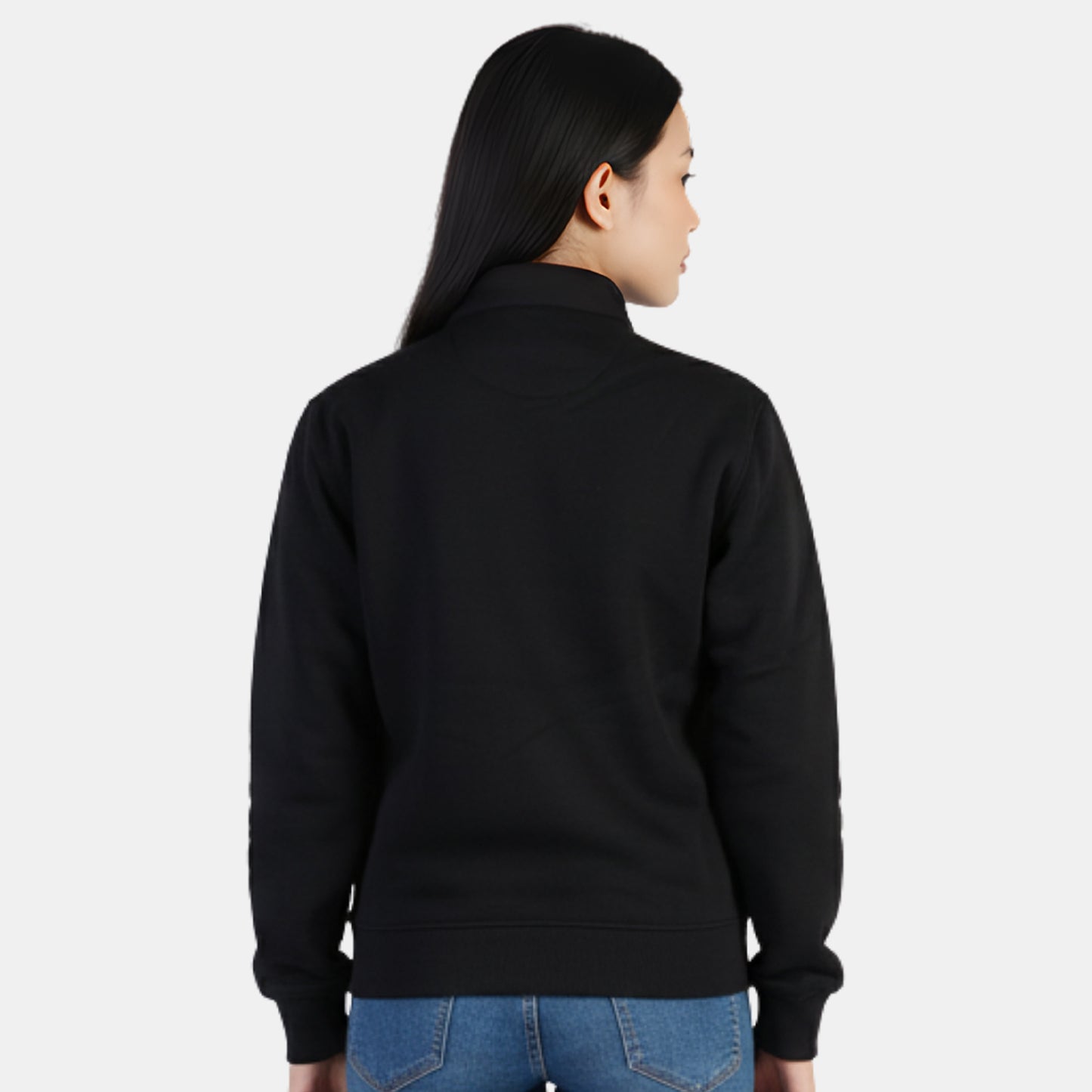 Women Half Zipper Sweatshirt (Black)