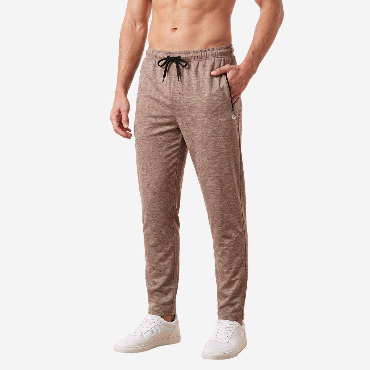 Bonjour Men’s Athletic Track Pants | Polyester Blend Sports Joggers with Drawstring Waist & 2 Zipper Pockets | Gym, Running & Workout Pants