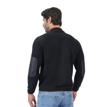 Men’s Full Zip Winter Sweatshirt Jacket (Black)