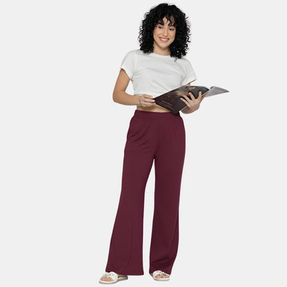 Women Flared Pants (Deep Plum)