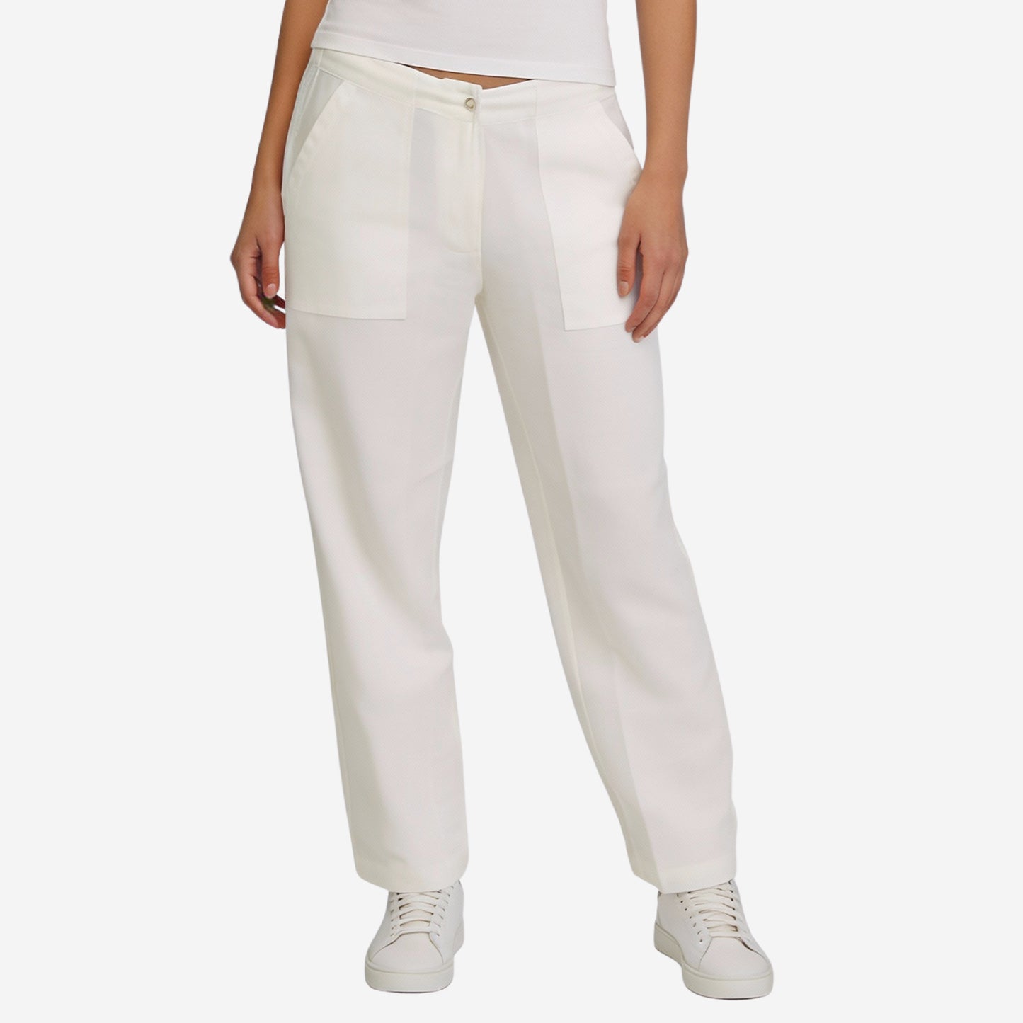 Women Linen Comfort Pants - (Ivory)