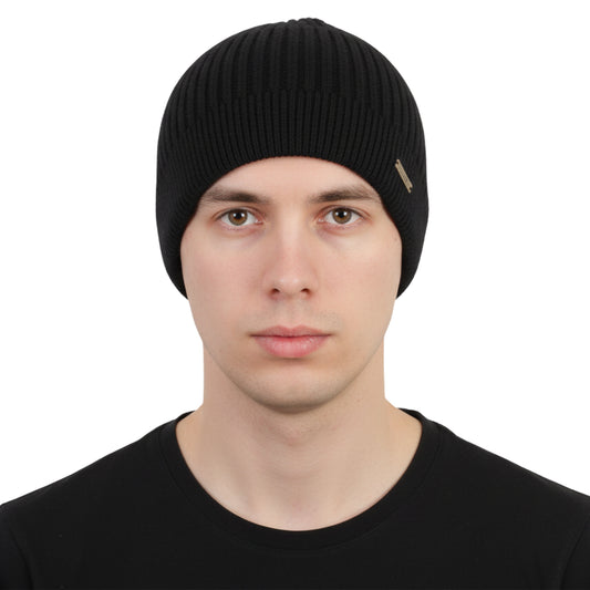 Men's Woolen Winter Cap (Black)