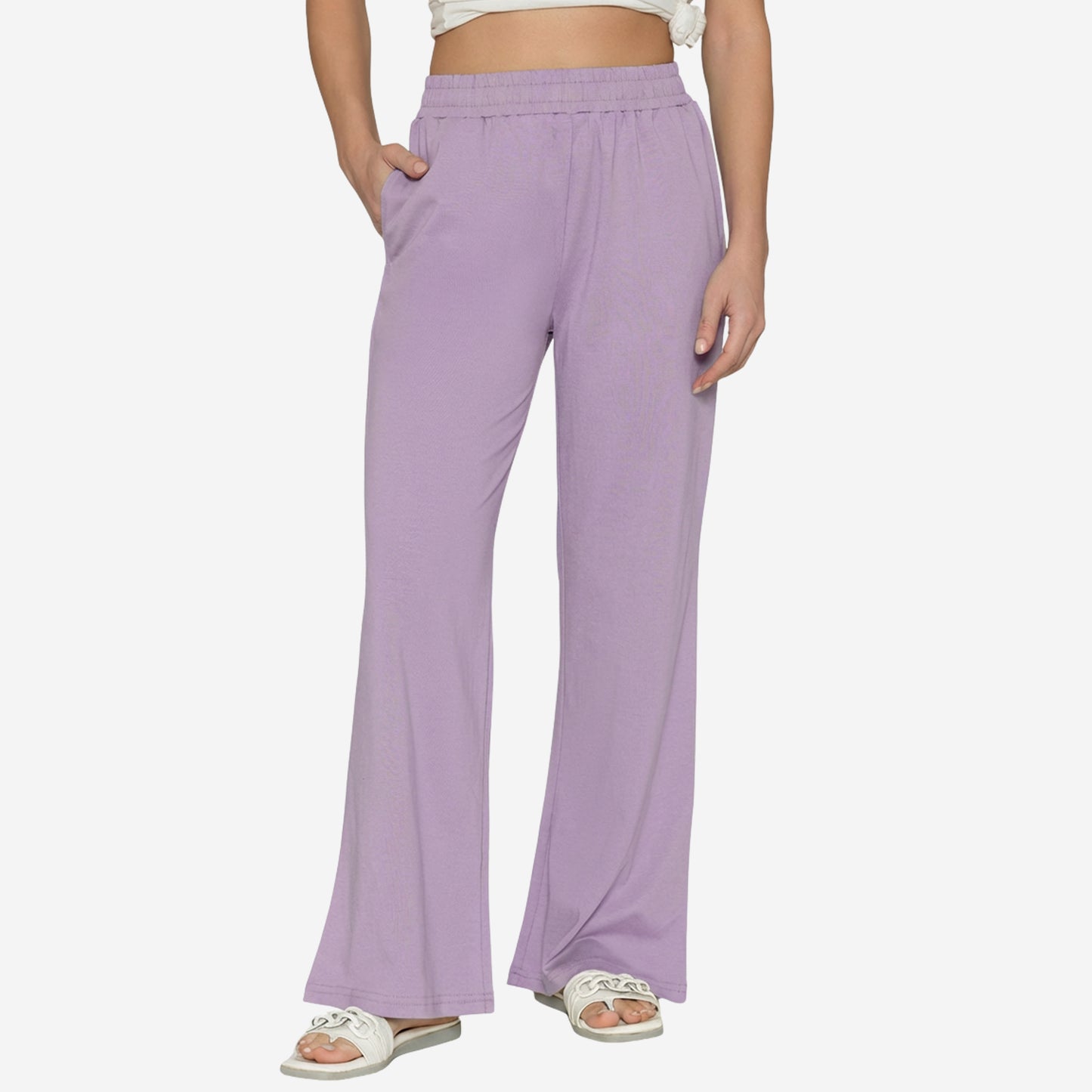 Women Flared Pants (Purple Rose)