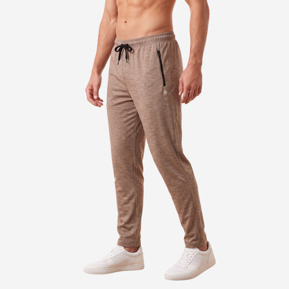 Bonjour Men’s Athletic Track Pants | Polyester Blend Sports Joggers with Drawstring Waist & 2 Zipper Pockets | Gym, Running & Workout Pants