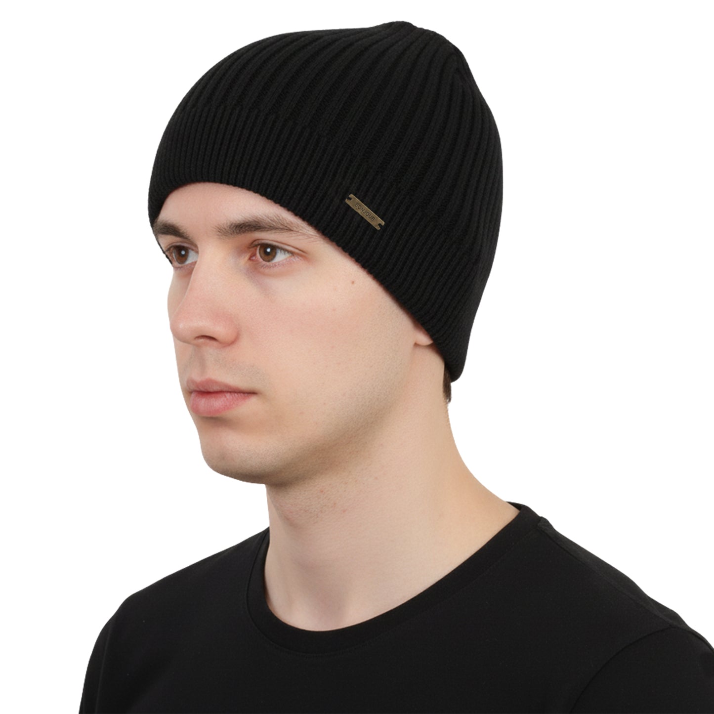 Men's Woolen Winter Cap (Black)