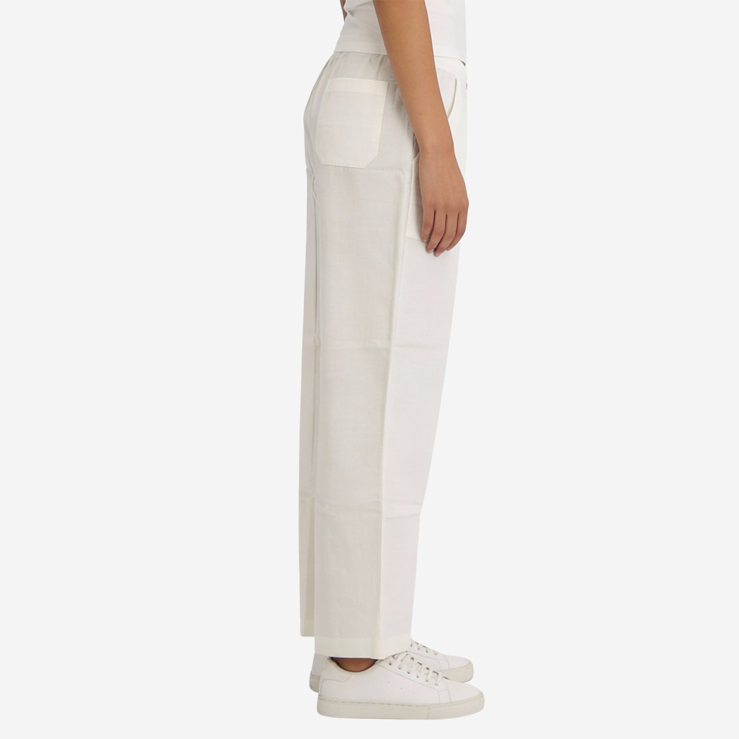 Women Linen Comfort Pants - (Ivory)
