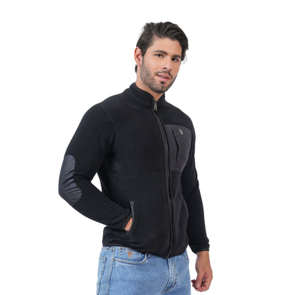 Men’s Full Zip Winter Sweatshirt Jacket (Black)