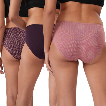 Women's Cotton & Lycra Briefs Hipster Panties (Pack of 3)