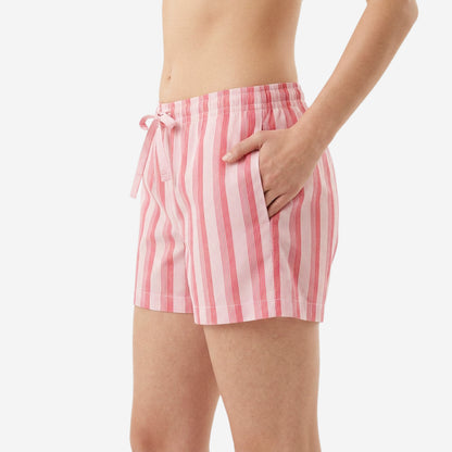 Women Regular Fit Red & Pink Cotton Boxer Shorts