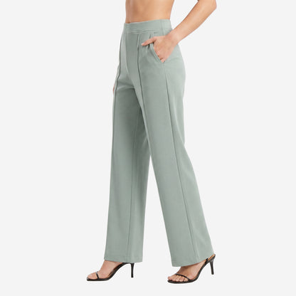 Women Solid Lt.Grey Straight Pants