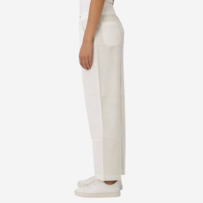 Women Linen Comfort Pants - (Ivory)
