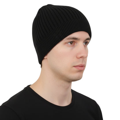 Men's Woolen Winter Cap (Black)