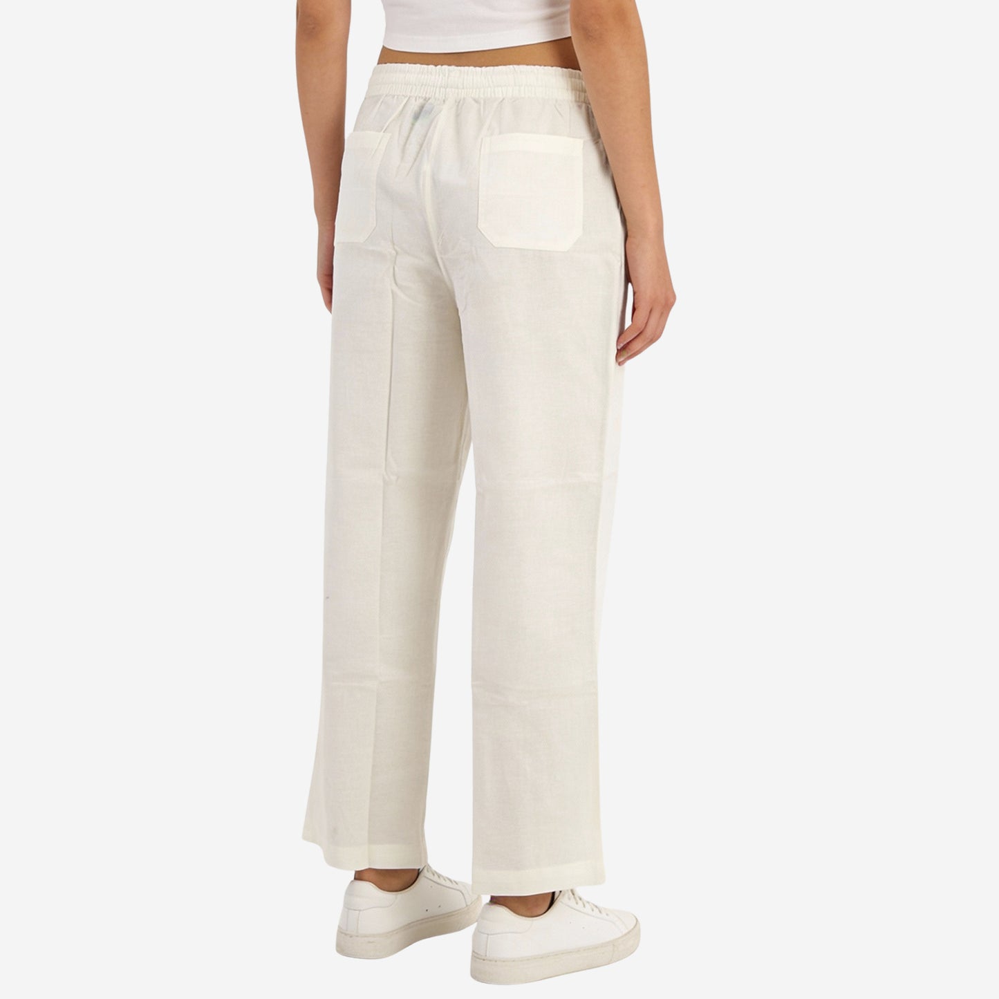 Women Linen Comfort Pants - (Ivory)