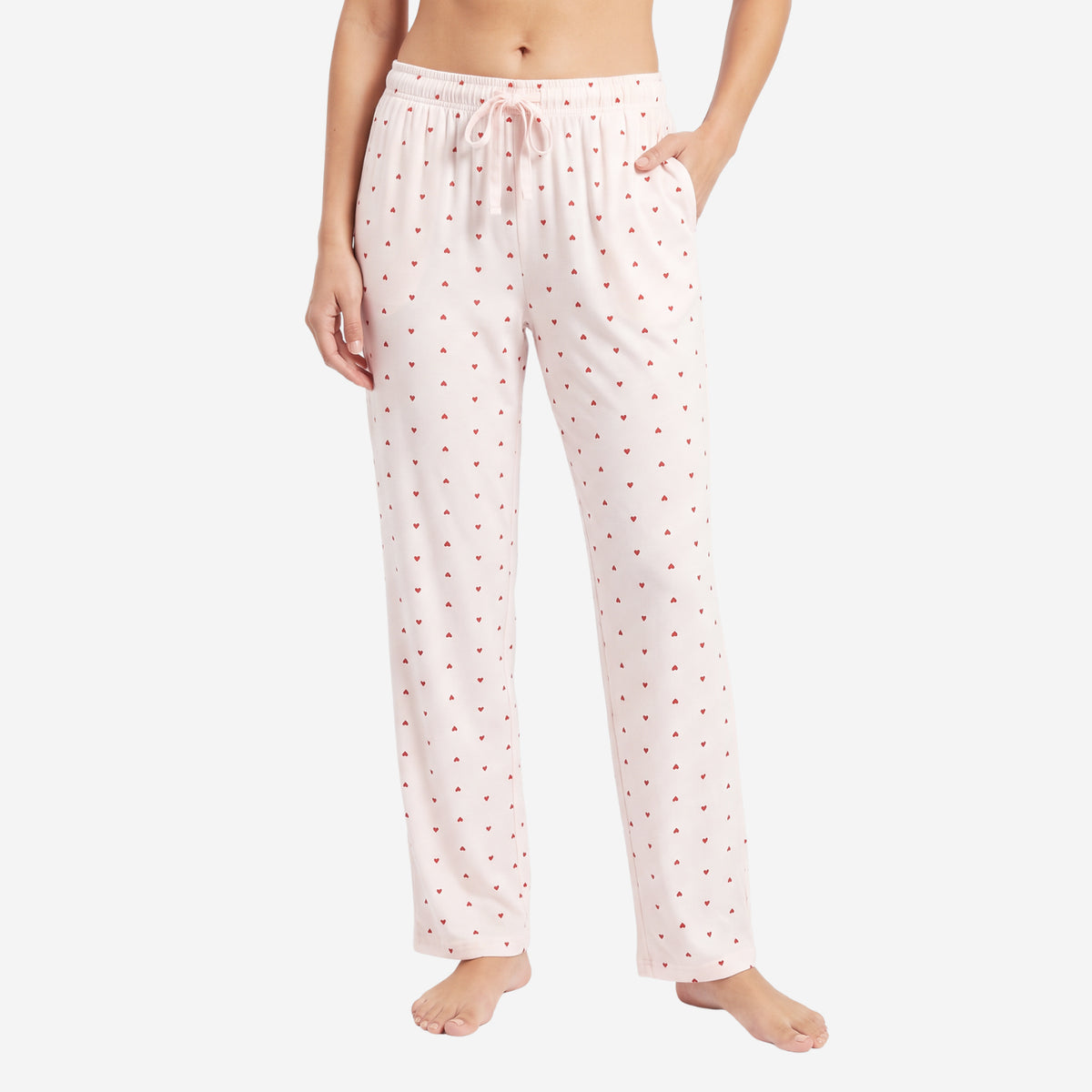 Women Printed Rayon Loungewear Set (Lt. Pink)
