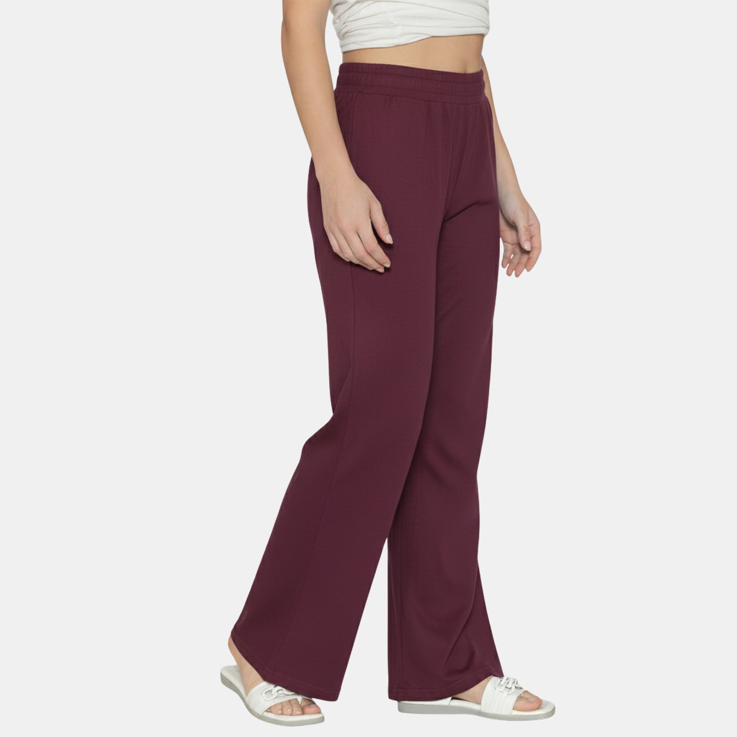 Women Flared Pants (Deep Plum)
