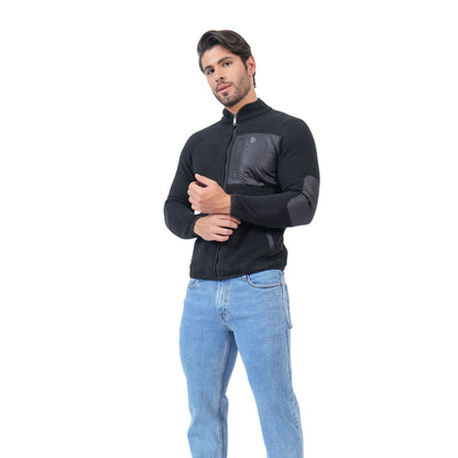 Men’s Full Zip Winter Sweatshirt Jacket (Black)