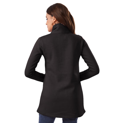 Women Winter High Neck Long Coat (Anthra Grey)