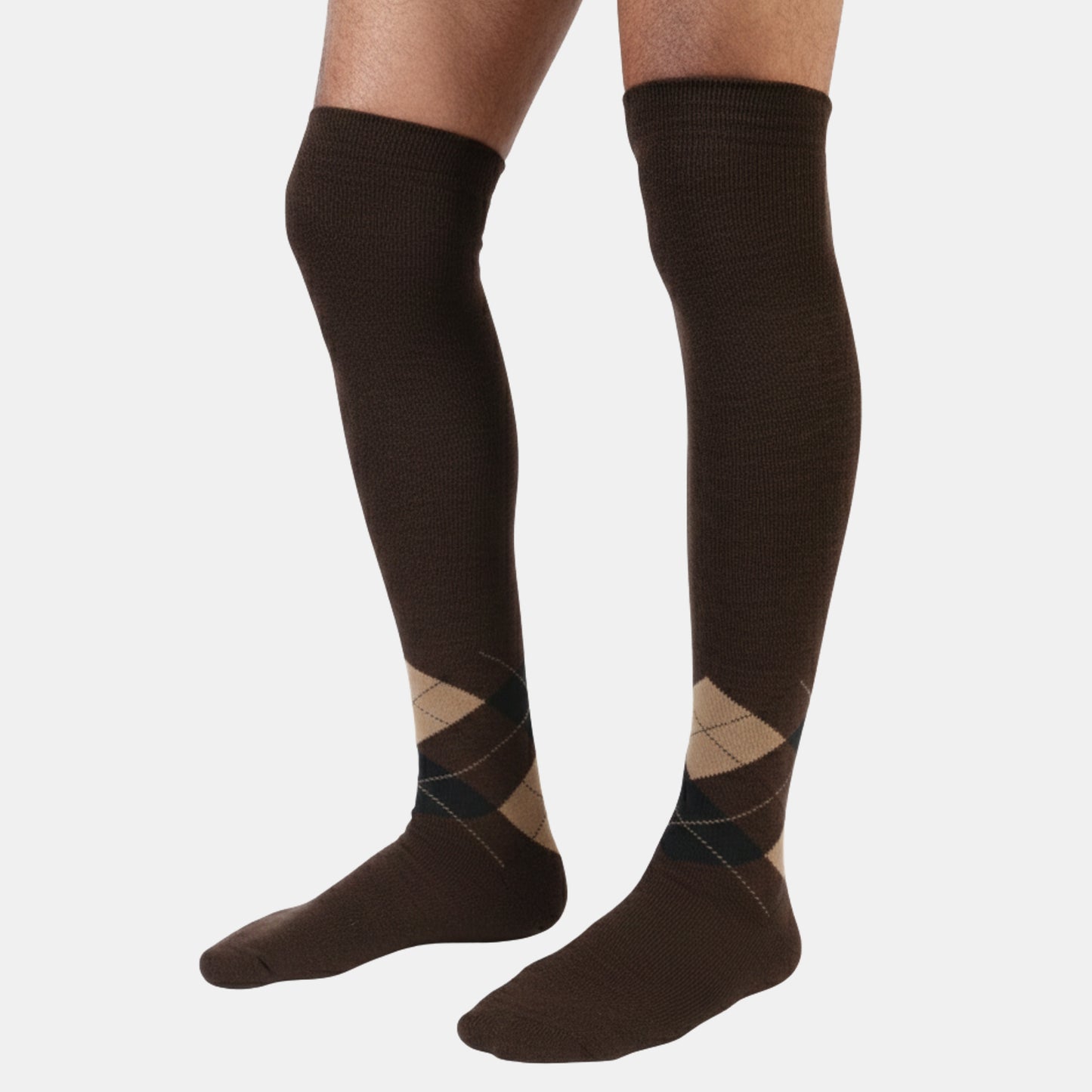 Men's Platinum Premium Woolen Long Socks (Brown)