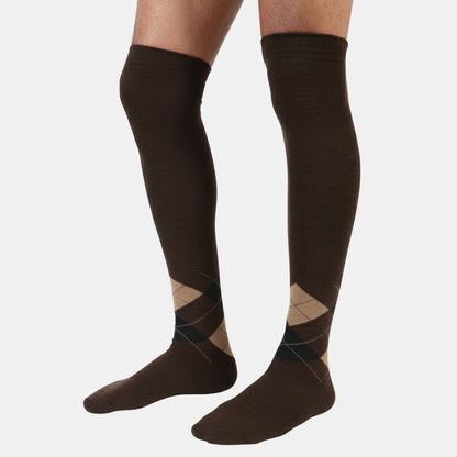 Men's Platinum Premium Woolen Long Socks (Brown)
