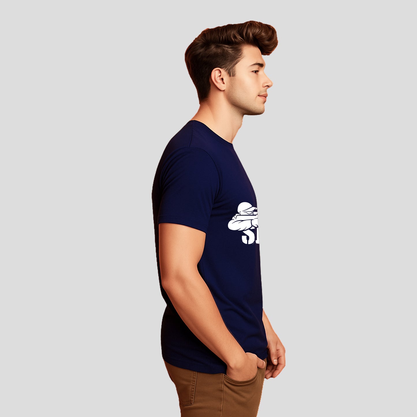 Bontact SNIPER Round-Neck Half Sleeve T-Shirt (Navy)