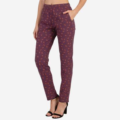 Women Printed Relaxed-Fit Lower - Purple