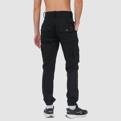 Bonjour Men Cargo Pants Premium Cotton Comfort Fit with Stylish Utility Pockets - Black