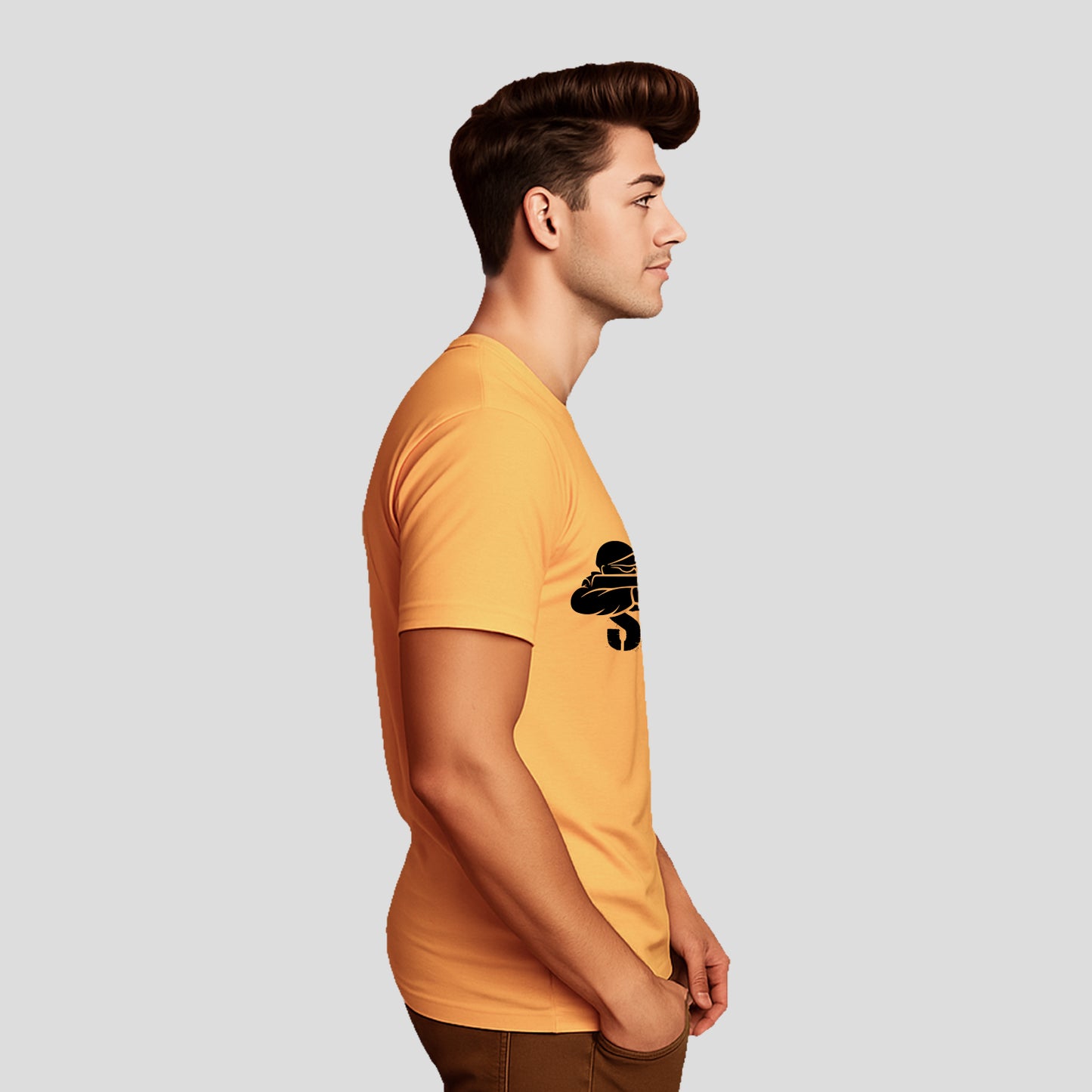Bontact SNIPER Round-Neck Half Sleeve T-Shirt (Banana Cream)