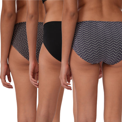 Women's Cotton & Lycra Briefs Hipster Panties (Pack of 3)