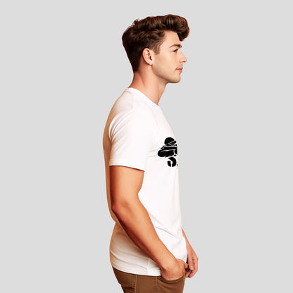 Bontact SNIPER Round-Neck Half Sleeve T-Shirt (White)