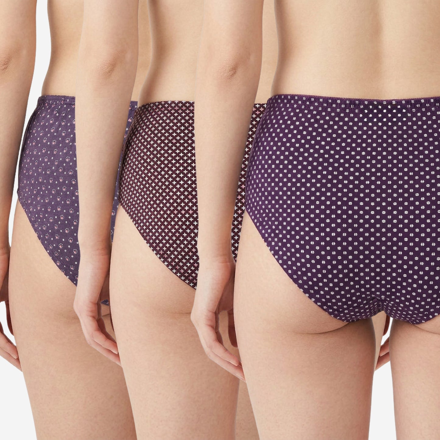 Women's Cotton Mid-Waist Full Coverage Printed Hipster Panties - (Pack of 3)