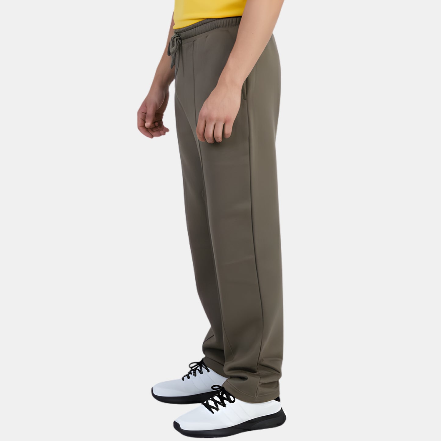 Men's Super Combed Cotton Rich Regular Fit Mid Rise Trackpants (Dk.Olive)