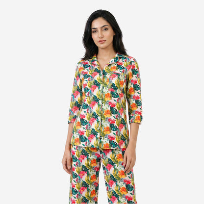 Women Multicolor Printed Rayon Loungewear Set