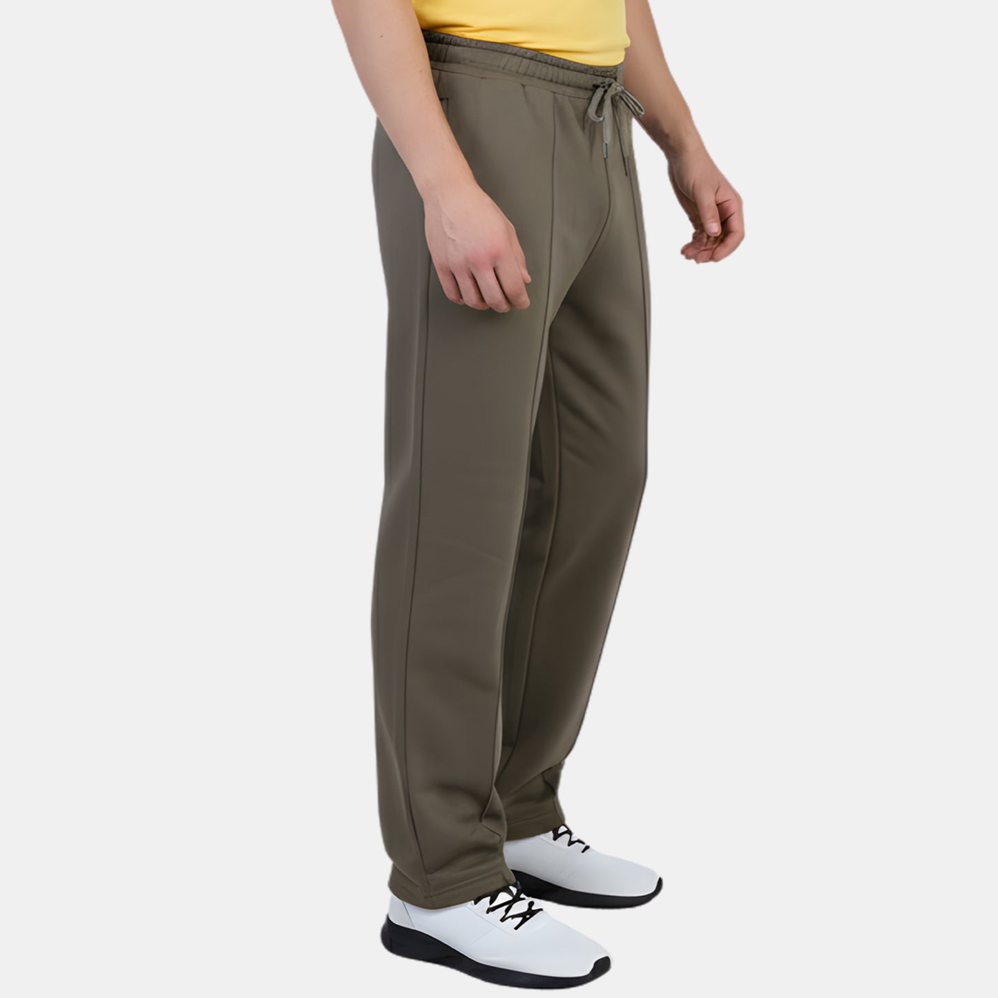 Men's Super Combed Cotton Rich Regular Fit Mid Rise Trackpants (Dk.Olive)