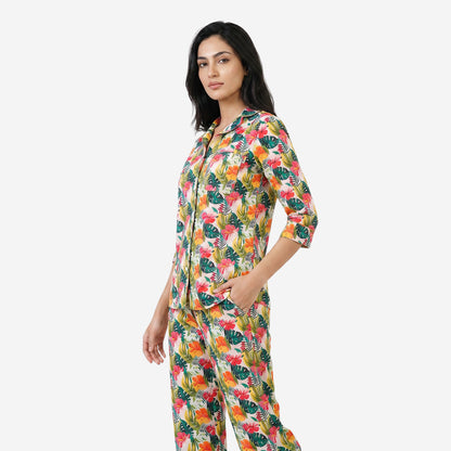 Women Multicolor Printed Rayon Loungewear Set