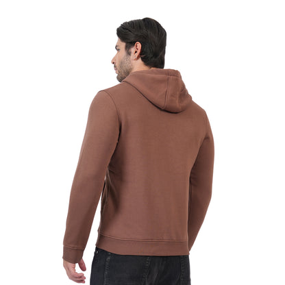 Men’s Zipper Hooded Winter Sweatshirt (Brown)