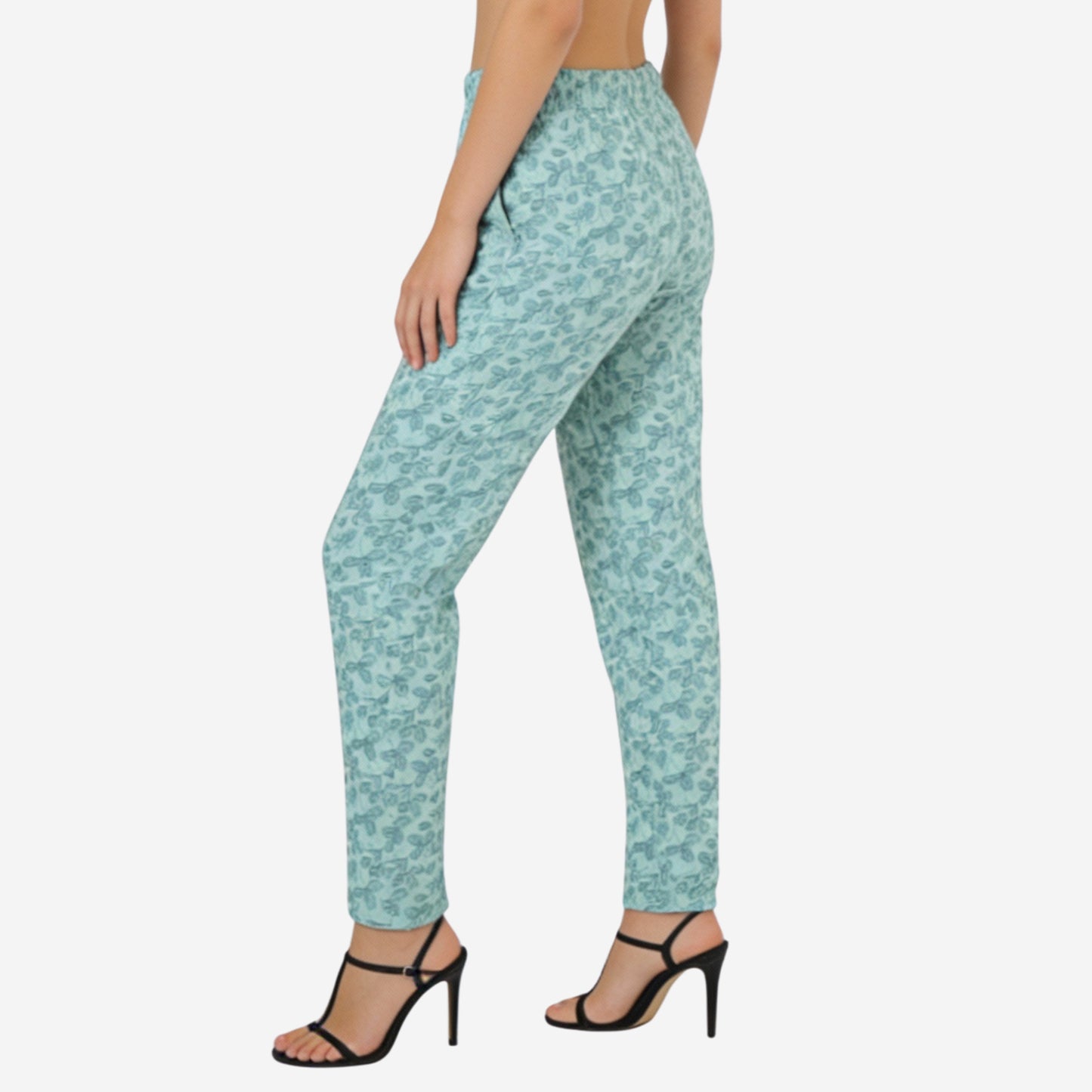 Women Printed Relaxed-Fit Lower - Aruba Blue
