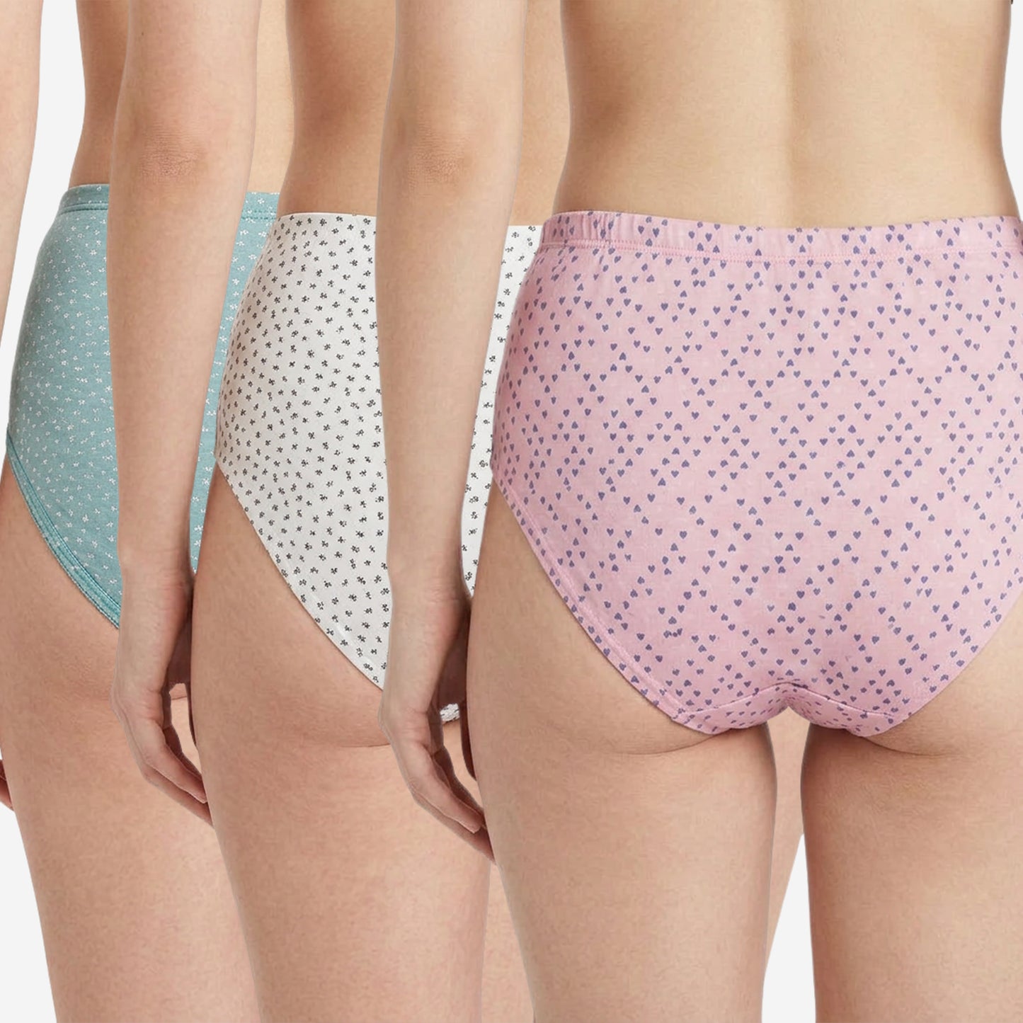 Women's Cotton Mid-Waist Full Coverage Printed Hipster Panties - (Pack of 3)