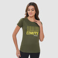 Women Knitted Fabric Regular Fit Short Sleeve Tee/T-shirt - Olive