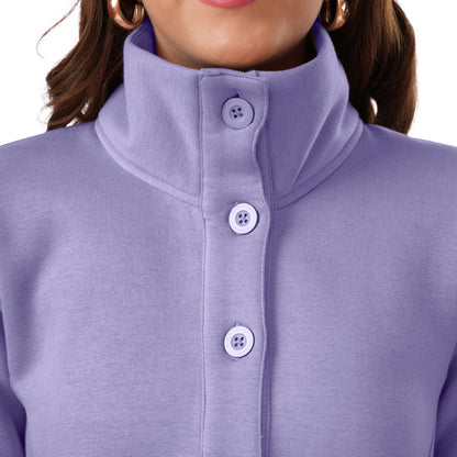 Women Winter High Neck Long Coat (Lavender)