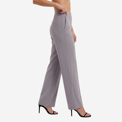 Women High Waist Straight Fit Korean Pants (Lilac)