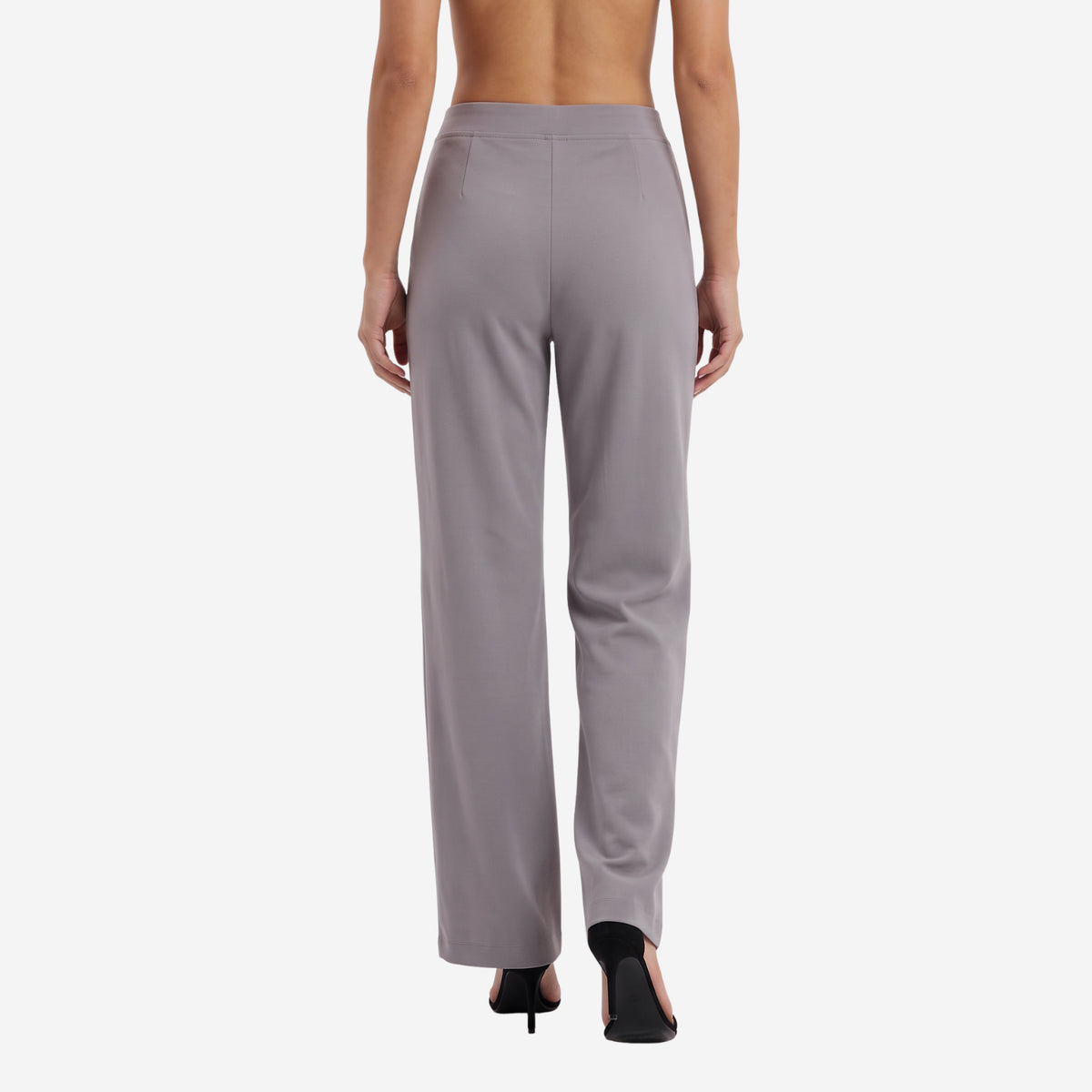 Women High Waist Straight Fit Korean Pants (Lilac)