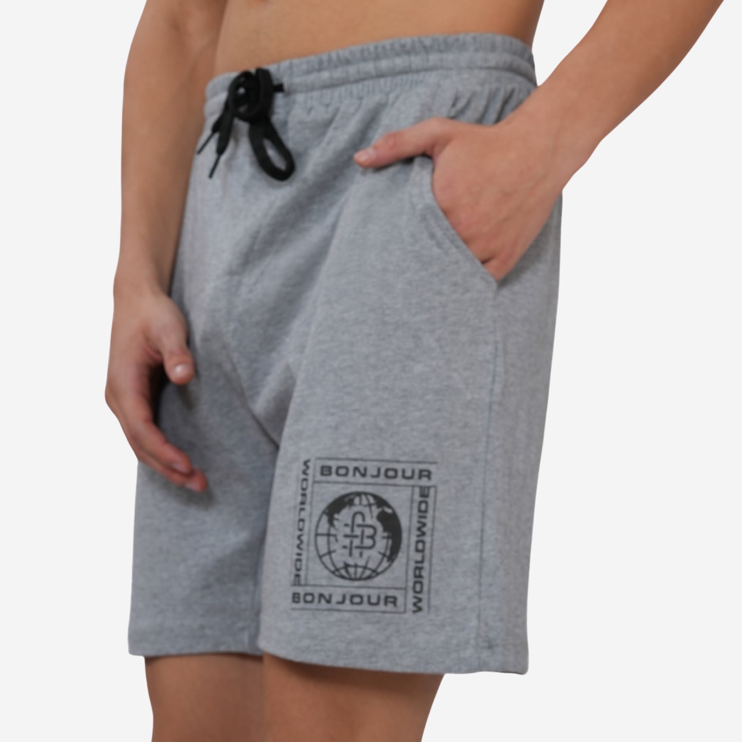 Men Cotton Regular Fit Lounge Shorts (Lt.Grey)