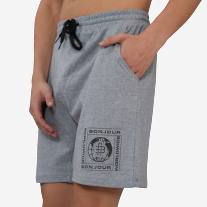 Men Cotton Regular Fit Lounge Shorts (Lt.Grey)